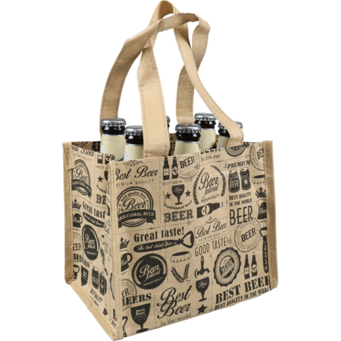 Tas, Best Beer, PP, luxueuze draagtas, reusable, 21x 14x18cm, bier, bruin
