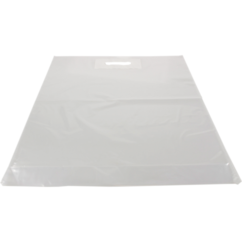 Tas, LDPE, dKT, 45x56cm, bodemvouw 8cm, draagtas, transparant