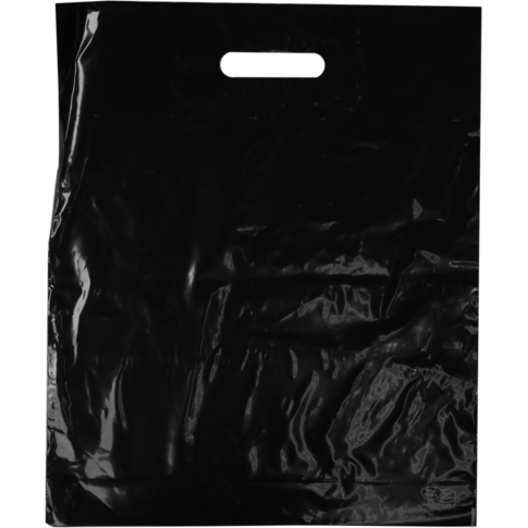 Tas, LDPE, dKT, 38x45cm, bodemvouw 8cm, draagtas, zwart