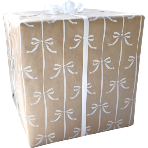 Cadeaupapier, 50cm, 200m, 50gr/m², Strikken, bruin/wit