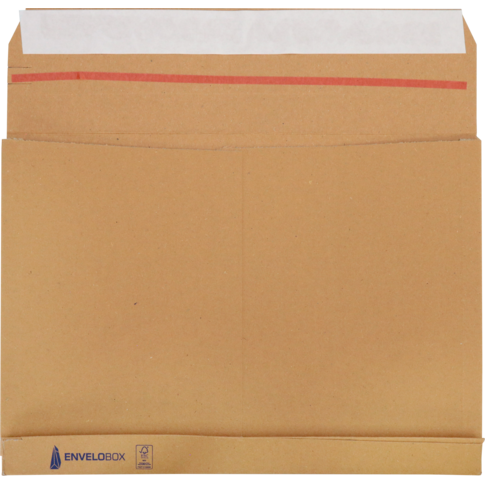SendProof® Envelop, envelobox, 350x250mm, tearstrip, golfkarton, bruin