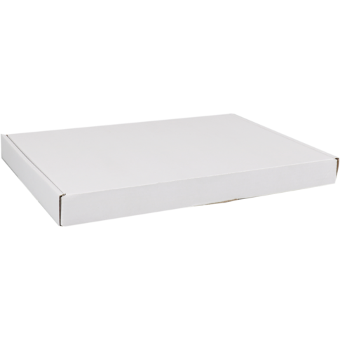  Verzenddoos, A4, golfkarton, 310x220x27mm, met klep, enkele golf, wit