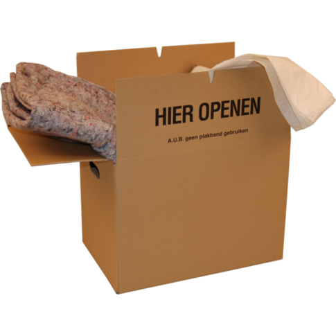  Verhuisdoos, golfkarton, 485x320x355mm, dubbele bodem, dubbele golf, bruin