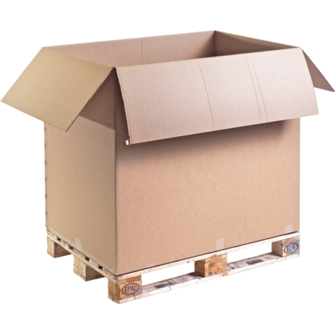  Palletdoos, golfkarton, 1180x780x1070mm, dubbele golf, bruin