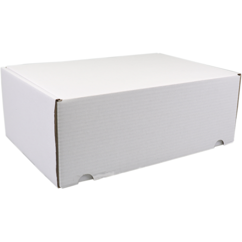 SendProof® Postpakketdoos, golfkarton, 315x215x120mm, gestanst, wit