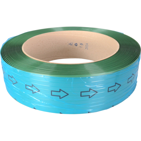 Omsnoeringsband, PET, 16mm, kern 406mm, 1750m, groen