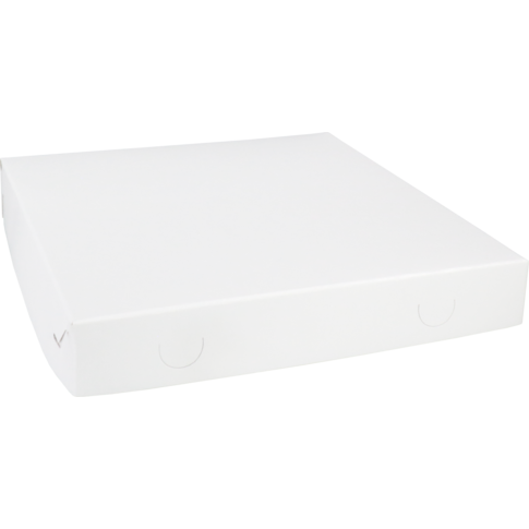  Gebaksdoos Zwanenhalsdoos, karton, 30x30x4.5cm, duplex, wit
