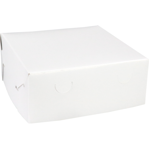  Gebaksdoos Zwanenhalsdoos, karton, 20x20x8cm, duplex, wit