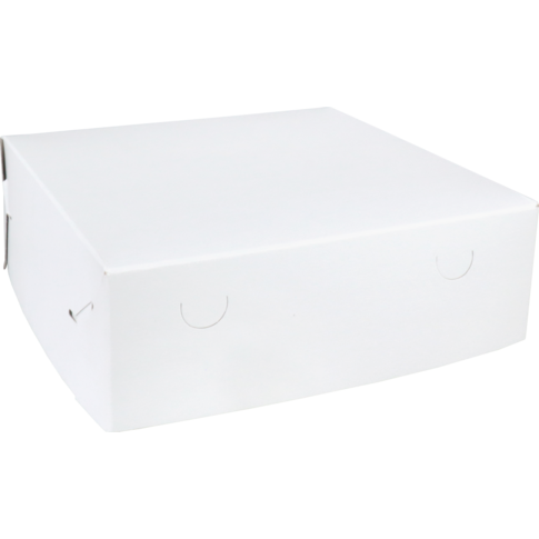  Gebaksdoos Zwanenhalsdoos, karton, 28x28x9cm, duplex, wit