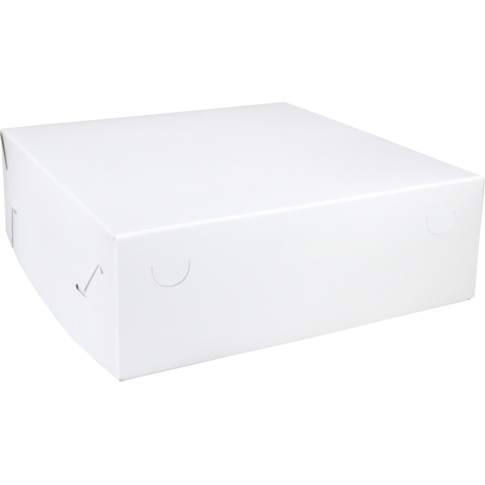  Gebaksdoos Zwanenhalsdoos, karton, 30x30x10cm, duplex, wit
