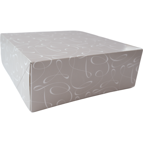  Gebaksdoos, Swirl, karton, 25x25x9cm, zonder venster, 