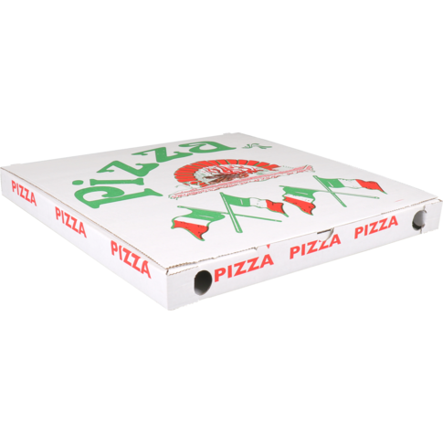  Pizzadoos, golfkarton, 32x32x3cm, vegetale, wit