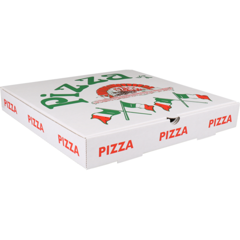  Pizzadoos, golfkarton, 32x32x3cm, americano, wit