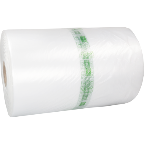 Folie, vlakfolie, Biobased PE, 7000m, 520mm, 12my, transparant