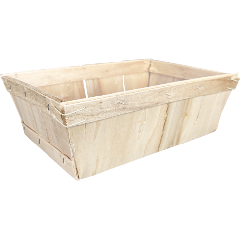 Mand, hout, 29x19x9cm, vierkant, naturel