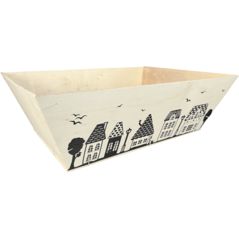 Mand, hout, 42.5x30x13.5cm, vierkant, naturel