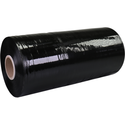 Folie, machinerol stretchfilm, LLDPE, 50cm, 1550m, 23my, zwart