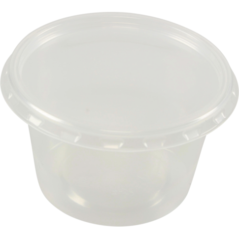 Bak, PP, 100ml, Ø72mm, incl. deksel, kunststof cup, 44mm, transparant