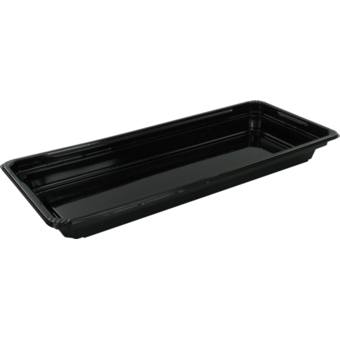 Schaal, sushitray, gerecycled PET, rechthoekig, 212x91x21mm, zwart