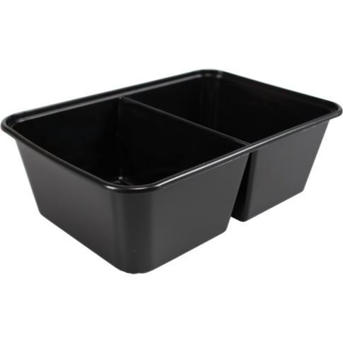Bak, PP, 2-vaks, 700ml, 172x120x50mm, zwart