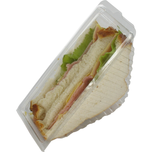 Blister, sandwichbox, Gerecycled PET, 165x64x80mm, transparant