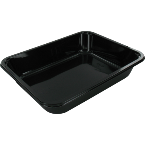 Bak, CPET, menubak, 227x178x43mm, zwart