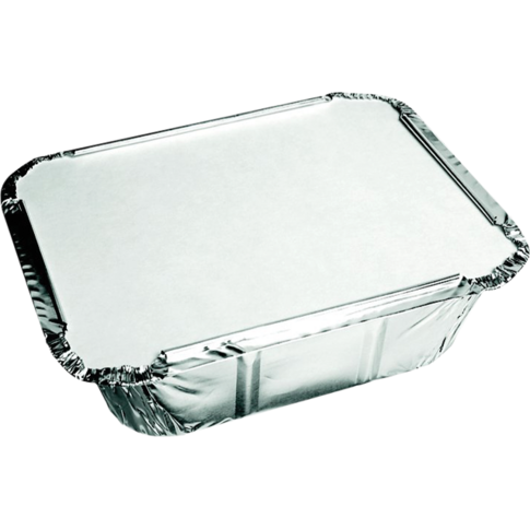 Bak, Aluminium, 450ml, opstaande rand, incl. deksel, 142x116x41mm, zilver