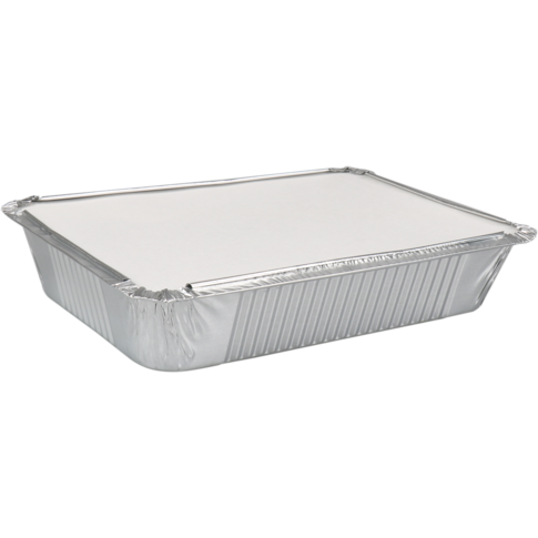 Bak, Karton + aluminium, 930ml, incl. deksel, 214x150x40mm, zilver