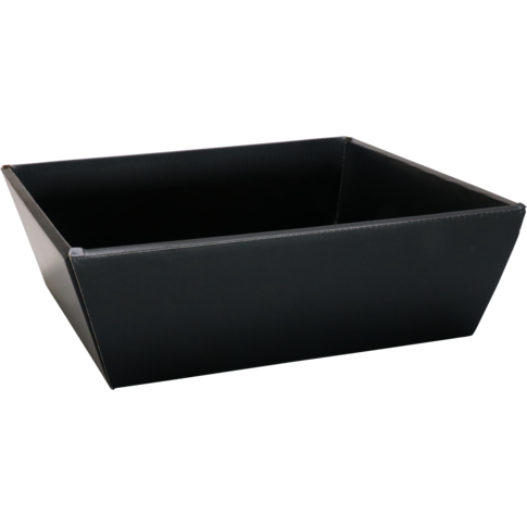 Mand, golfkarton, biermand, 31x29x10cm, vierkant, zwart