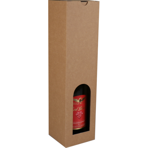  Flesdoos, Basic line, golfkarton, 1 fles, 88x87x350mm, bruin