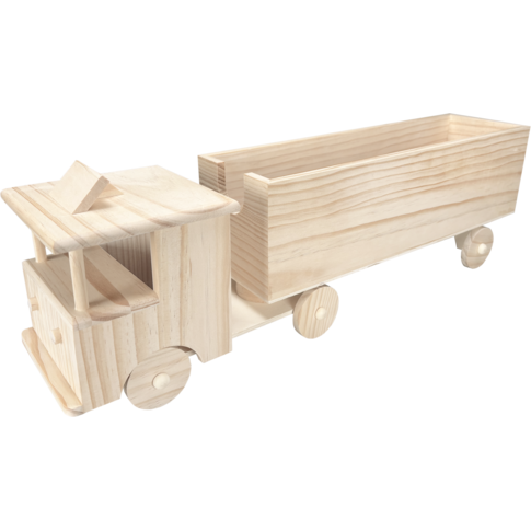 Vrachtwagen, 51x12.5x15.5cm, hout, naturel