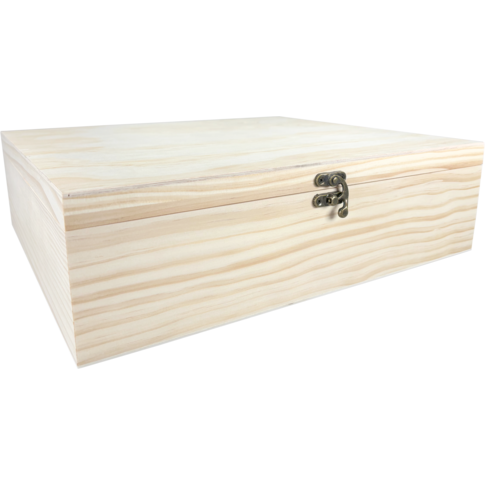 Wijnkist, 3 flessen, scharnierdeksel, 340x285x95mm, hout, naturel