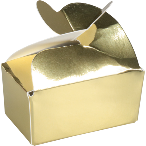 Ballotin, vlinderballotin, karton + PP, 2 bonbons, 67x39x32mm, goud/wit