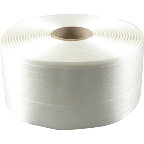 Polyesterband, 19mm, 600m, PET, wit