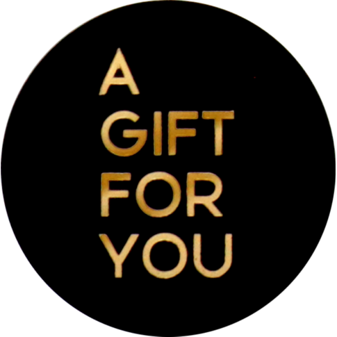Etiket, papier, A gift for you, ∅40mm, zwart/goud