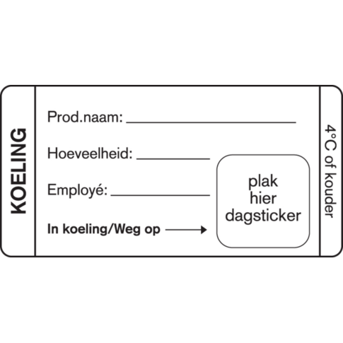 Label, Koeldoos, papier, afwasbaar, 35x75mm, wit