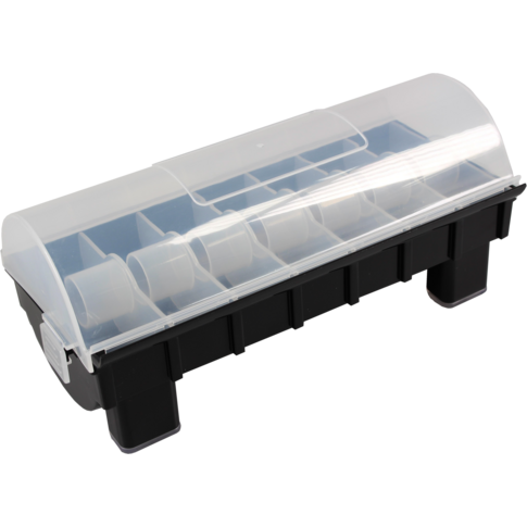  Labeldispenser, excl. 7 rollen ma/zo, 25x zwart/transparant