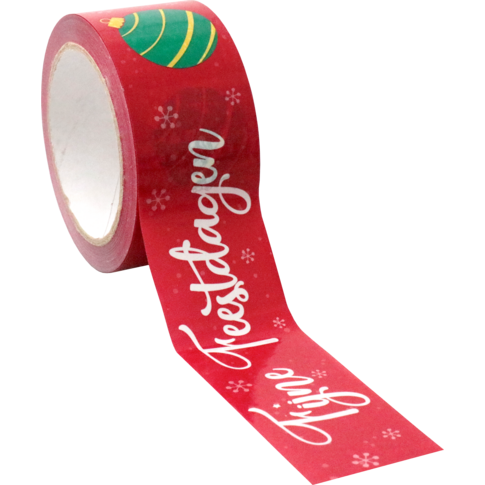  Dozensluittape, Fijne Feestdagen, PVC, 50mm, 66m, 