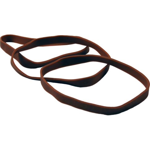 Elastiek, Postelastiek, rubber, nr. 24, 500gr, 125mm, ca. 160 stuks per doosje, bruin