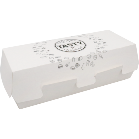 Bak, Karton + kleicoating, TASTY, paninibox, 179x70x60mm, wit