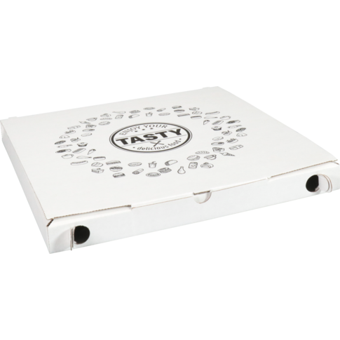  Pizzadoos, TASTY, golfkarton, 32x32x3cm, vegetale, wit