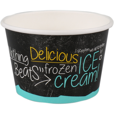 Cup, ijscup, 200ml, 8oz, Ø 95mm, 62mm, karton + PE, blauw/zwart