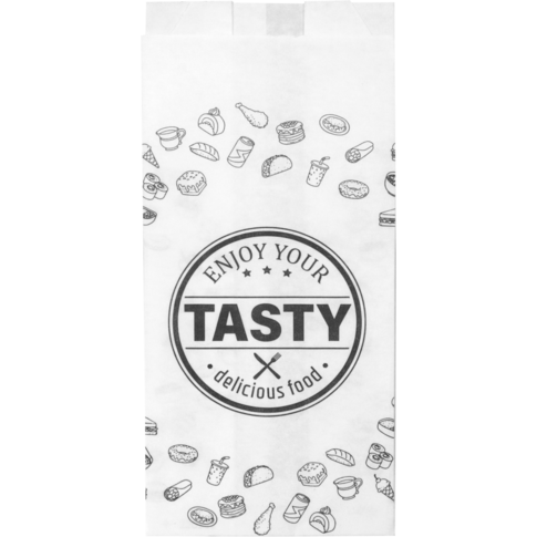 Zak, Snackzak, Ersatzpapier, Nr. 1, 1 ons, 9.5/ 3,25x22cm, TASTY, wit