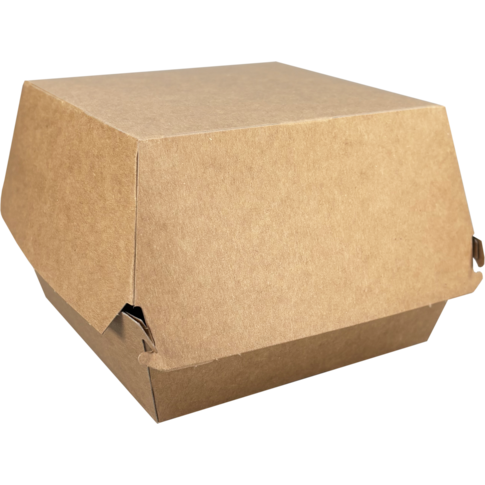 Bak, Karton, hamburgerbox, 120x120x100mm, bruin
