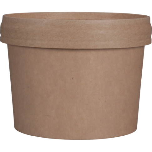 Depa, Soepbeker, incl. deksel, Karton + PP, 236ml, 8oz, Ø90mm, bruin