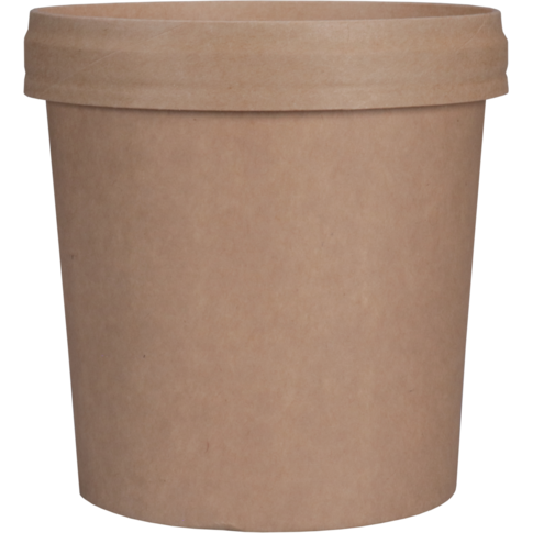 Depa, Soepbeker, incl. deksel, Karton + PP, 300ml, 12oz, Ø90mm, bruin