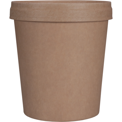 Depa, Soepbeker, incl. deksel, Karton + PP, 400ml, 16oz, Ø97mm, bruin