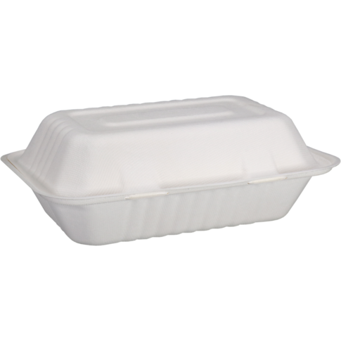 Depa Bak, Bagasse (suikerrietpulp), 1000ml, maaltijdbox, 23x15.5x6.5cm, wit