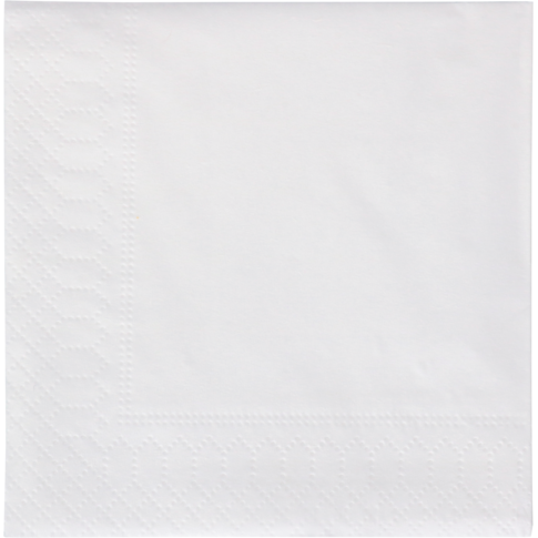 Servet, 1/4 vouw, 2-laags, 24x24cm, papier, wit