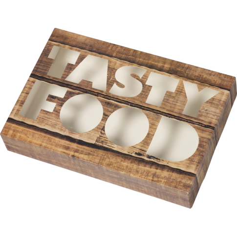  Cateringdoos, Tastyfood, karton + PP, 464x313x80mm, bruin